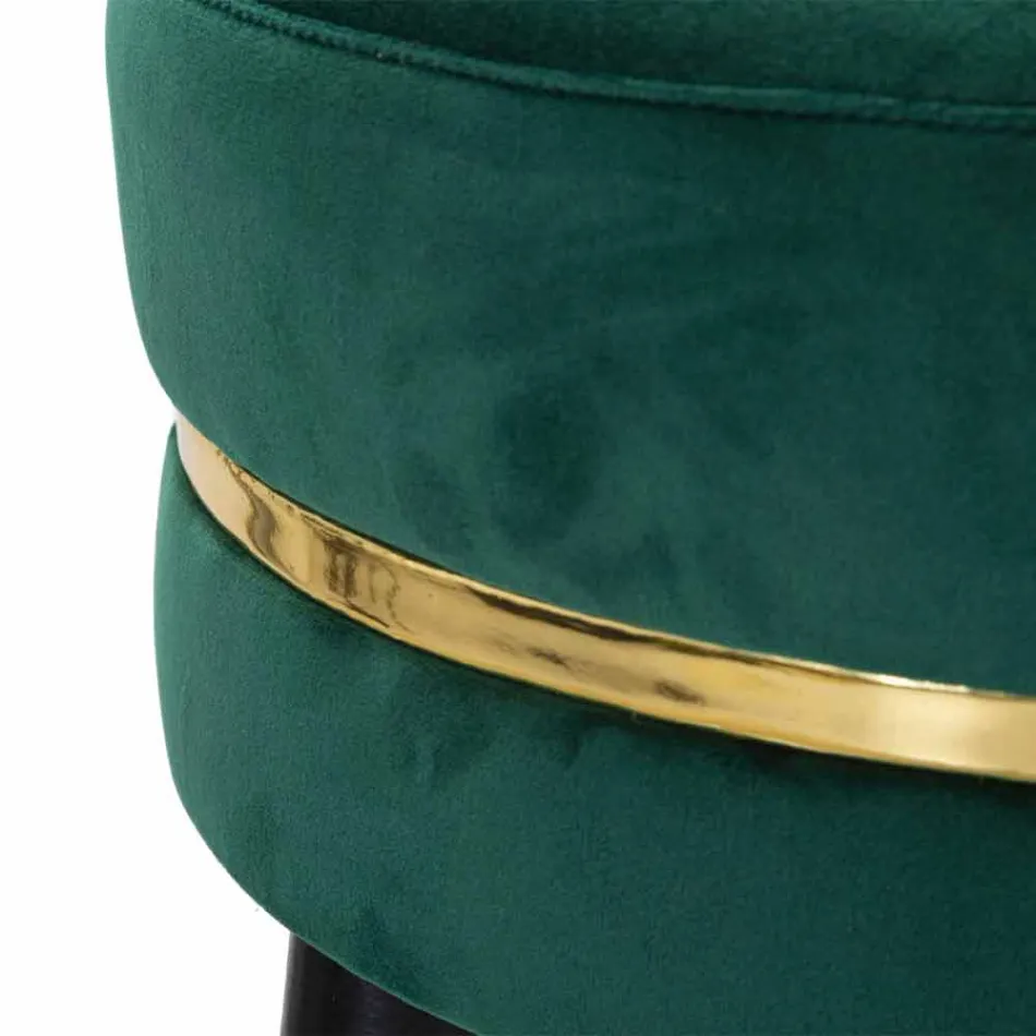 Taburete de bar redondo en madera y tela de diseño moderno - Rupert viadurini