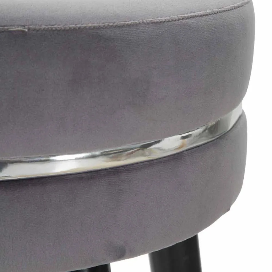 Taburete de bar redondo en madera y tela de diseño moderno - Rupert viadurini