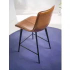 Taburete de 4 patas, H 65 en imitación de cuero con efecto de imitación de cuero - Ovidio viadurini