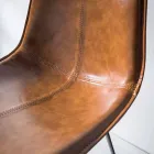 Taburete de 4 patas, H 65 en imitación de cuero con efecto de imitación de cuero - Ovidio viadurini