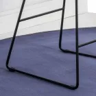 Taburete patín, asiento de cuero efecto cuero - Ovid viadurini