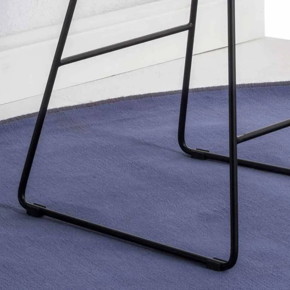 Taburete patín, asiento de cuero efecto cuero - Ovid viadurini