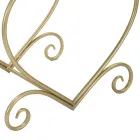 Taburete bajo de hierro acabado dorado con asiento de tela - Dimentico viadurini