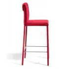 Taburete Completamente Tapizado En Technofiber Rojo Made in Italy - Screen viadurini