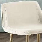 Taburete con patas de metal y asiento de tela monocasco Made in Italy - Hinata viadurini