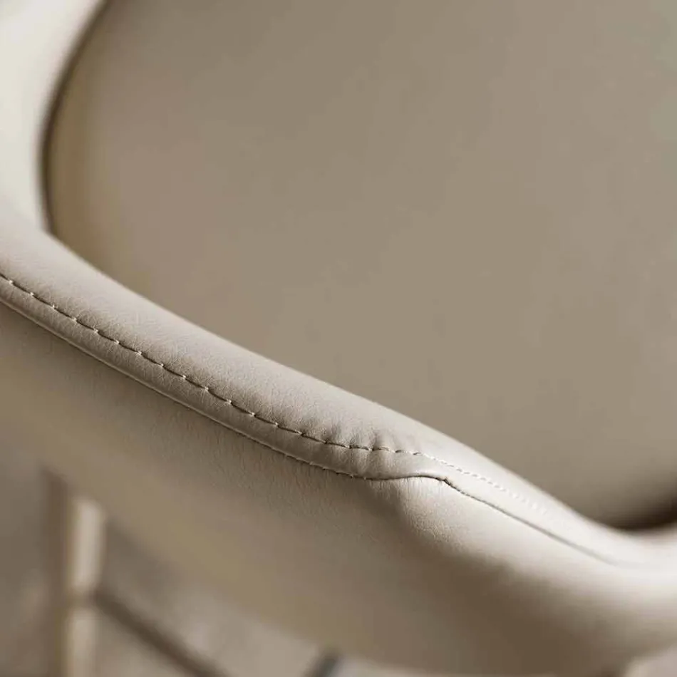 Taburete con respaldo, base metálica de diseño - Berenice viadurini