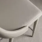 Taburete con respaldo, base metálica de diseño - Berenice viadurini