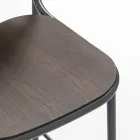 Taburete de cocina en madera de roble y metal Made in Italy 2 piezas - Saffia viadurini