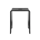 Penelope - Taburete de baño de diseño en plexiglás negro, fabricado en Italia. viadurini