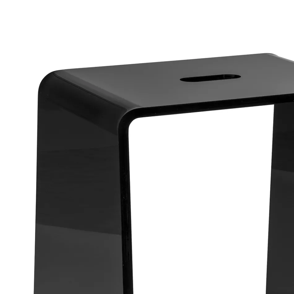 Penelope - Taburete de baño de diseño en plexiglás negro, fabricado en Italia. viadurini