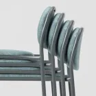 Taburete de Cocina en Tela y Metal Made in Italy 2 Piezas - Sangria viadurini