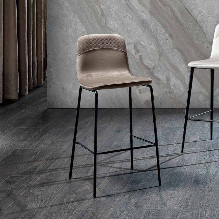 Taburete de cocina en terciopelo de colores de diseño moderno y elegante - Bizet viadurini