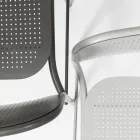 Taburete de exterior apilable de metal Made in Italy 2 piezas - Synergy viadurini