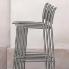 Taburete de exterior apilable de metal Made in Italy 2 piezas - Synergy viadurini