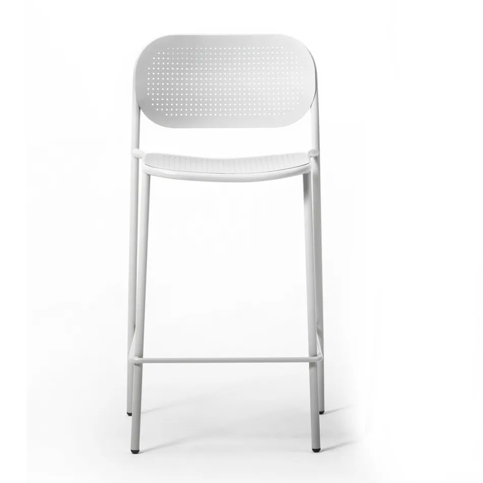 Taburete de exterior apilable de metal Made in Italy 2 piezas - Synergy viadurini