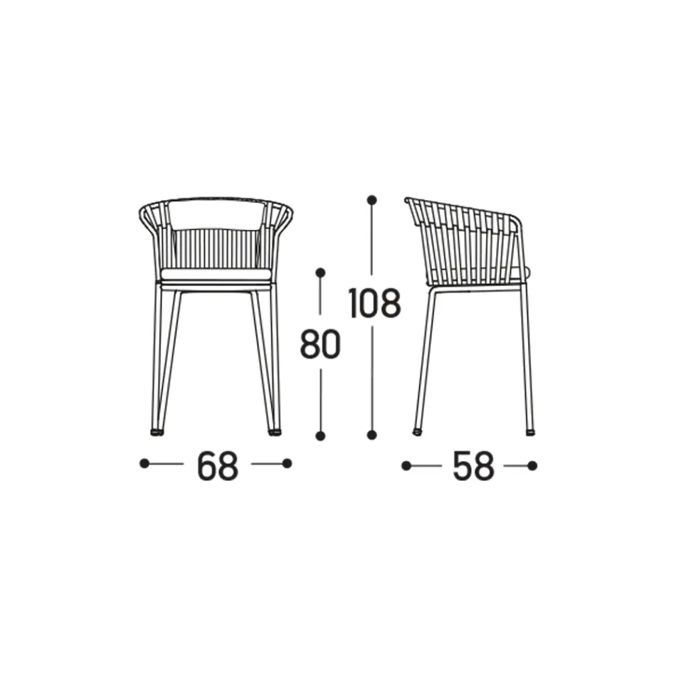 Taburete de exterior en aluminio Made in Italy - Emmacross by Varaschin viadurini