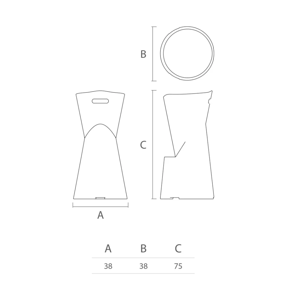 Taburete de exterior luminoso en polietileno blanco Made in Italy - Fresa viadurini