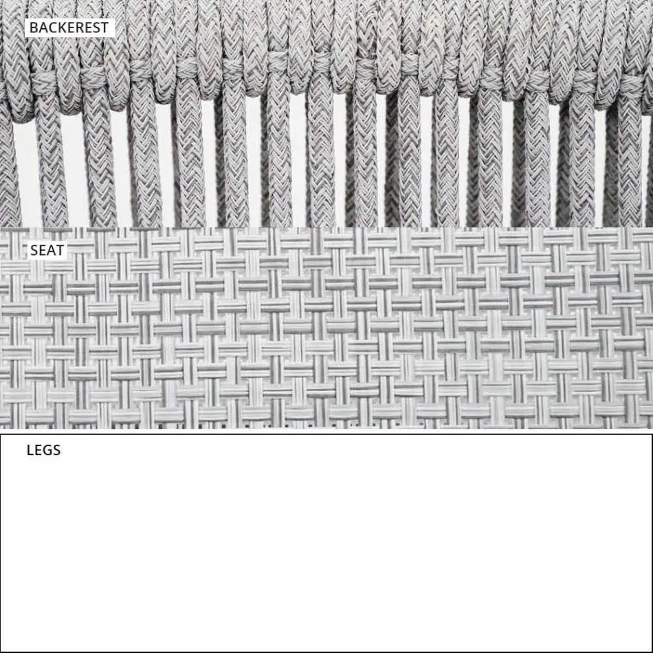 Taburete de jardín apilable de aluminio y tela técnica - Smart by Varaschin viadurini