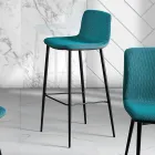 Taburete de comedor en tela Vulcano y patas de metal Made in Italy - Amane viadurini