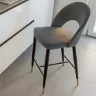 Taburete de Salón con Estructura de Metal y Puntas de Latón Galvánico - Sergei viadurini