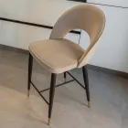 Taburete de Salón con Estructura de Metal y Puntas de Latón Galvánico - Sergei viadurini