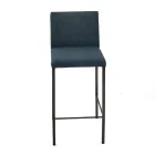 Taburete de salón en piel sintética y estructura en Nikel Made in Italy - Cleto viadurini