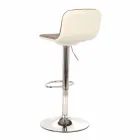 Taburete de diseño con elevador de gas en tela y metal cromado, 2 piezas - Cromo viadurini