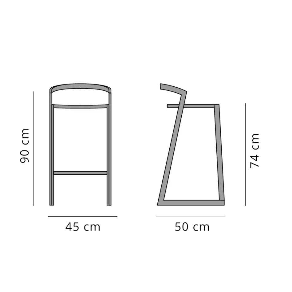 Taburete de diseño para exterior en aluminio de alta calidad, 3 piezas - Filomena viadurini