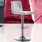 Taburete de diseño moderno, asiento de cuero sintético - Delfina viadurini