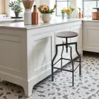 Taburete de diseño moderno en metal y madera regulable Livorno2 viadurini