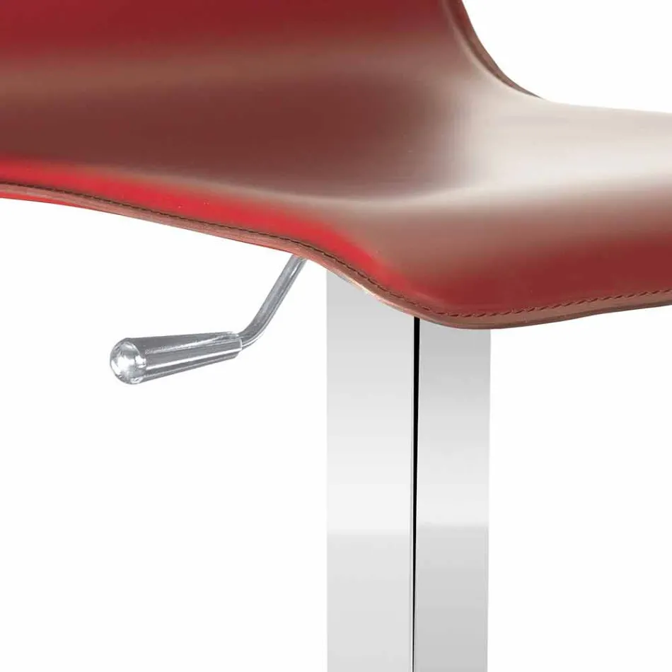 Taburete de diseño con asiento ajustable y base de cromo Inigo viadurini