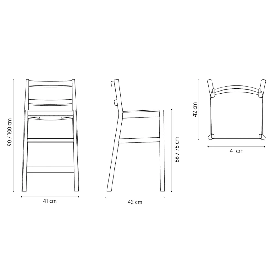 Taburete de lujo en haya maciza con asiento de tela Made in Italy - Nora viadurini