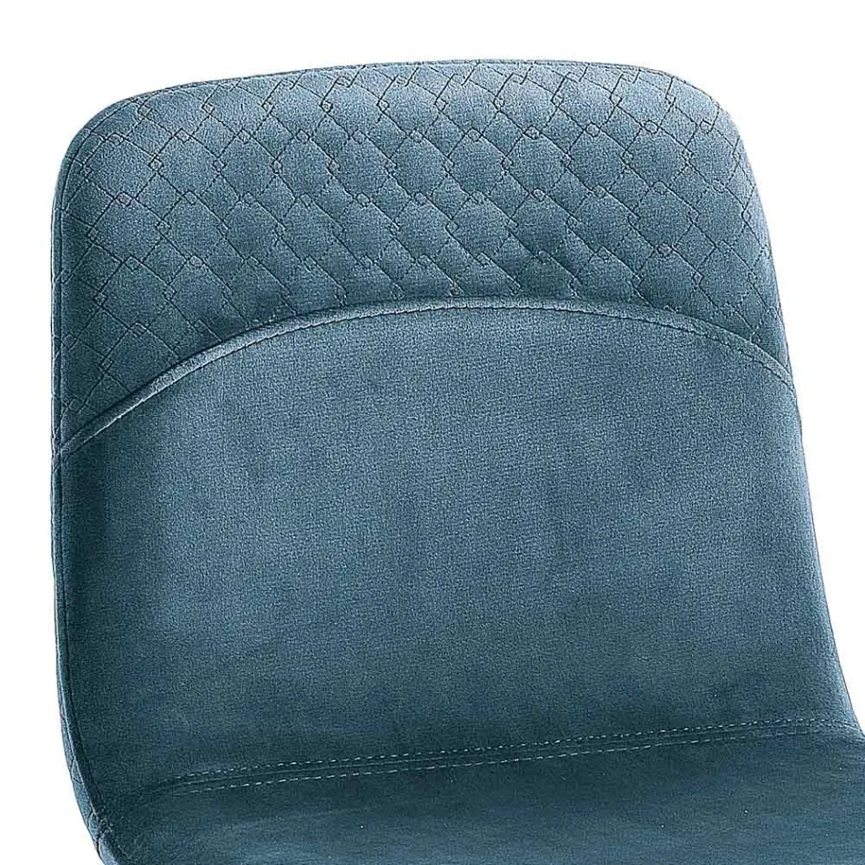 Taburete elegante de diseño moderno en terciopelo de colores y metal - Bizet viadurini