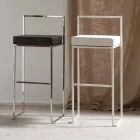 Taburete fijo de piel sintética, diseño moderno H 65 cm - Alina viadurini