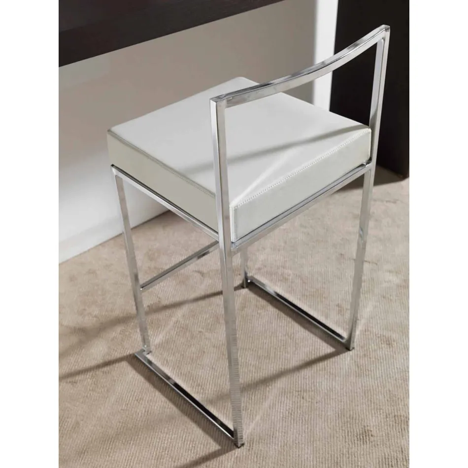 Taburete fijo de piel sintética, diseño moderno H 65 cm - Alina viadurini