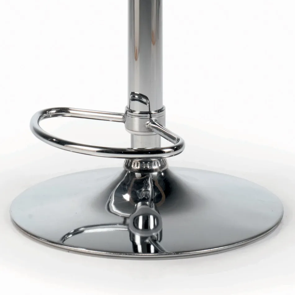 Taburete giratorio y regulable en altura en terciopelo y acero - Alassio viadurini