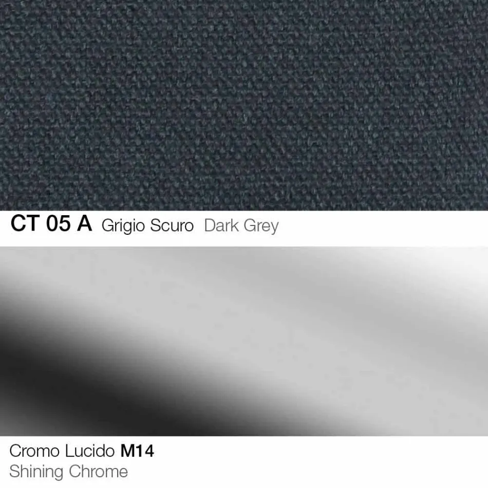 Taburete giratorio de tela y acero con elevador de gas Made in Italy - Marchesi viadurini