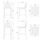 Taburete Apilable de Exterior de Metal Made in Italy 2 Piezas - Simply viadurini