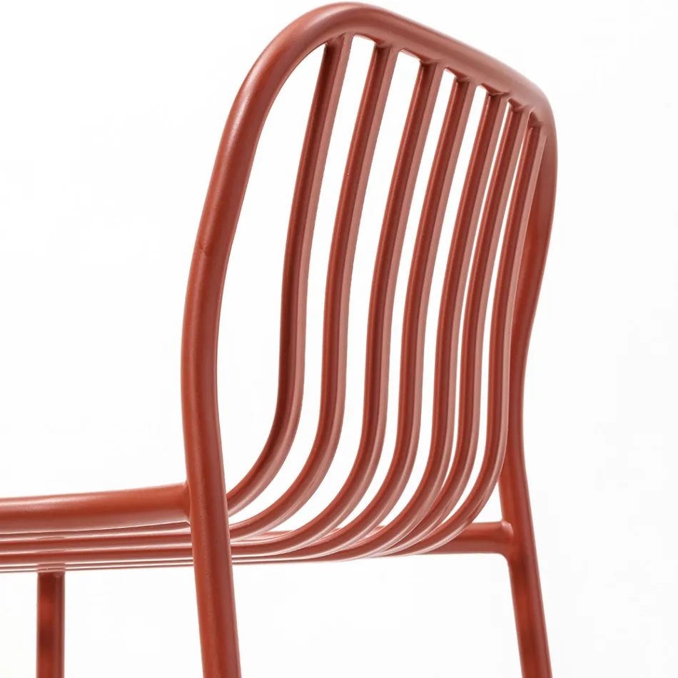 Taburete Apilable de Exterior de Metal Made in Italy 2 Piezas - Simply viadurini