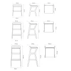 Taburete de haya maciza con asiento de tela Made in Italy - Regensburg viadurini