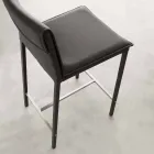 Taburete en metal y acero y cuero ecológico moderno hecho en Italia Prato viadurini