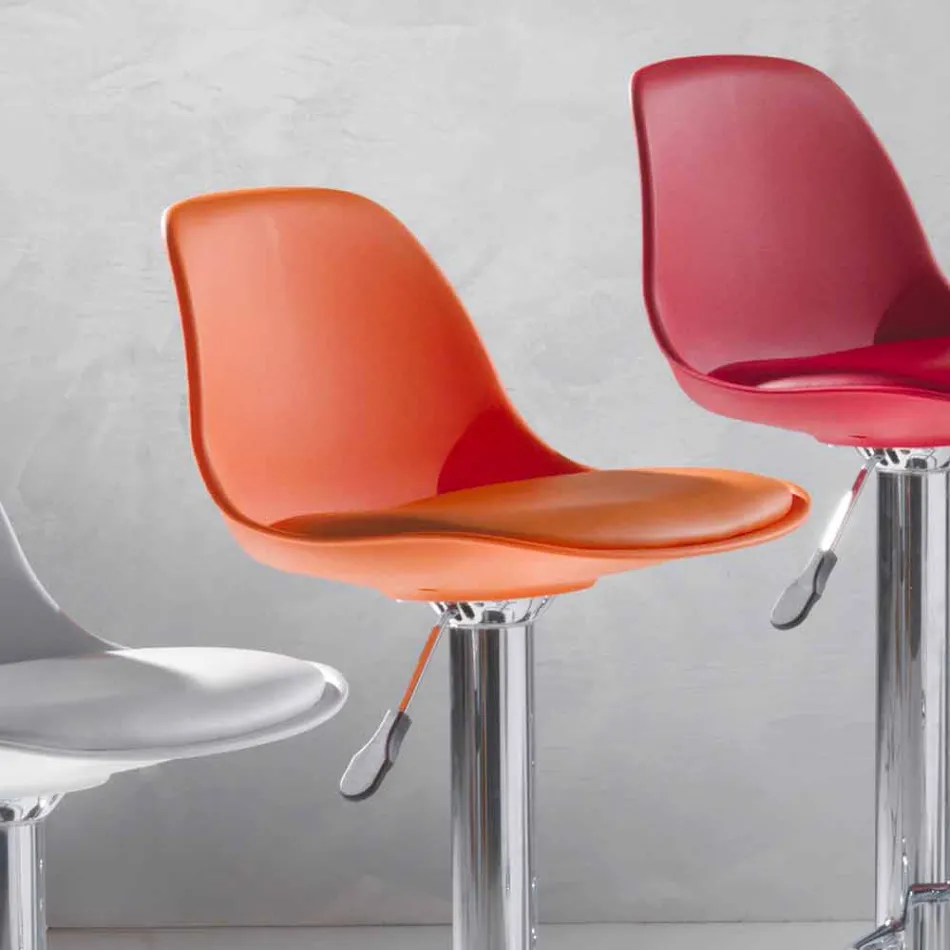 Taburete en polipropileno, diseño moderno y elevable - rosa viadurini