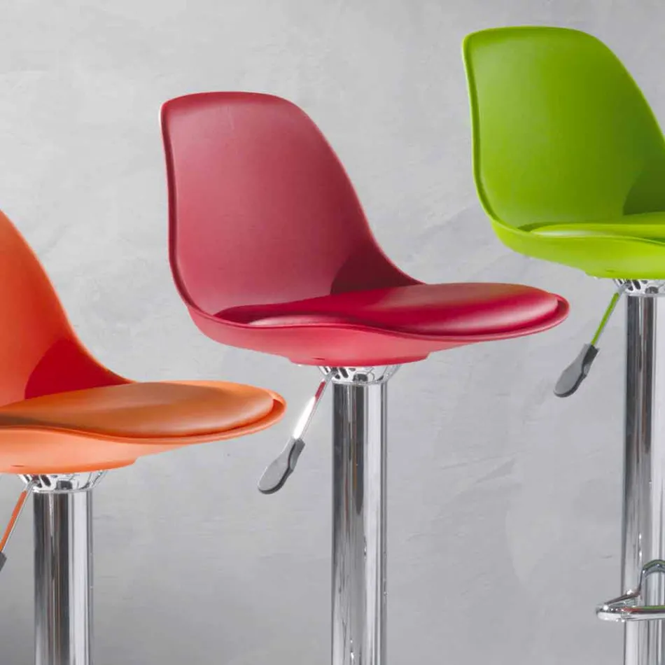 Taburete en polipropileno, diseño moderno y elevable - rosa viadurini