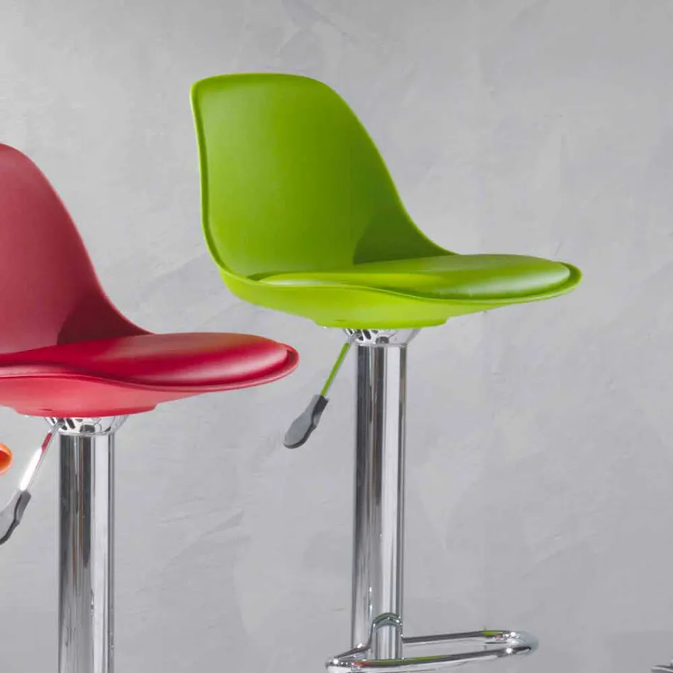 Taburete en polipropileno, diseño moderno y elevable - rosa viadurini