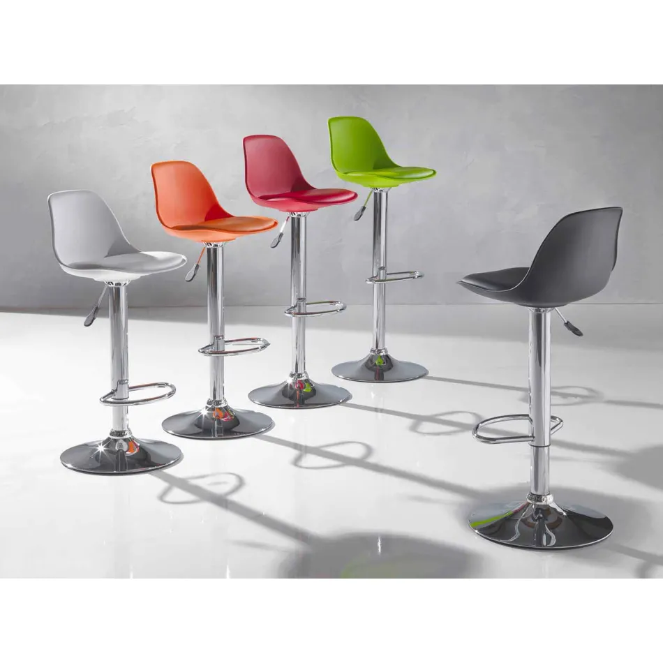 Taburete en polipropileno, diseño moderno y elevable - rosa viadurini