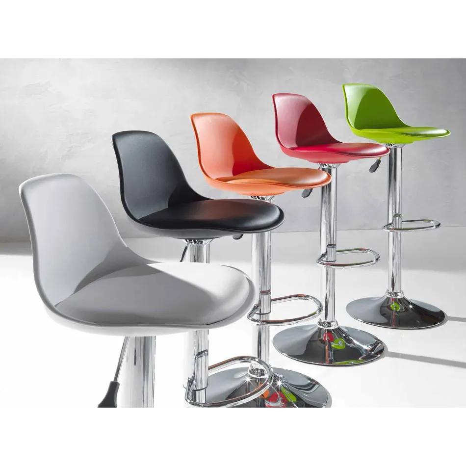 Taburete en polipropileno, diseño moderno y elevable - rosa viadurini