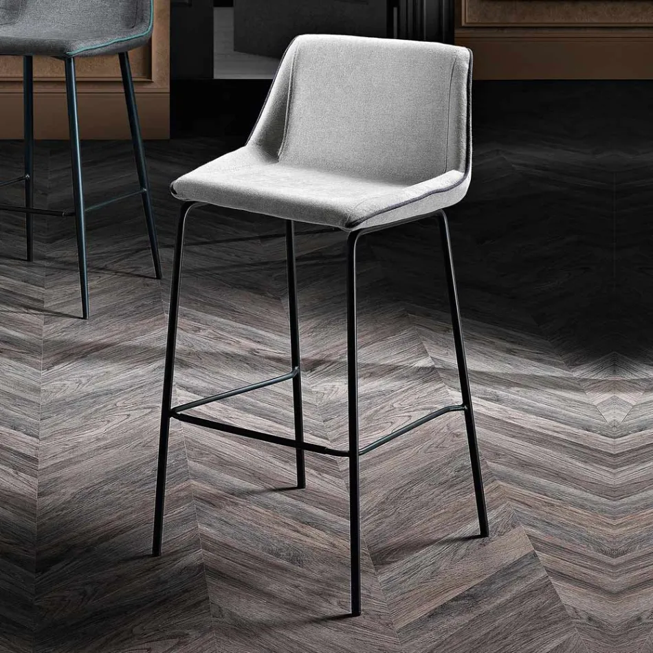 Taburete moderno de metal y tela de colores Made in Italy - Marianet viadurini