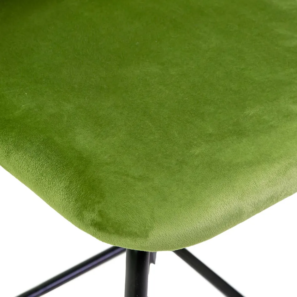 Taburete de terciopelo con estructura de metal en diferentes acabados - Penna viadurini