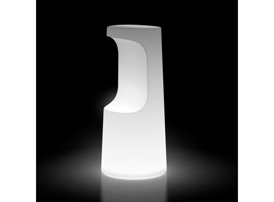 Taburete luminoso de exterior en polietileno con luz LED Made in Italy - Forlina viadurini