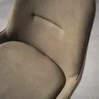 Taburete moderno H 80 cm, Asiento en cuero ecológico Nabuk - Ines viadurini